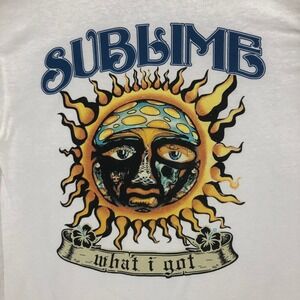 Sublime What I Got Graphic T-Shirt Sun‎ Logo Short Sleeve White Size M